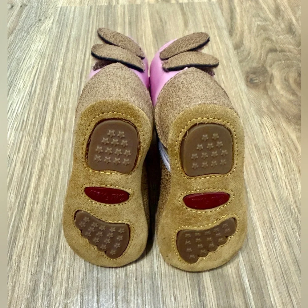 Old West Lia Pink Poppets Infant Cowboy Boots Star Round Toe Size 1